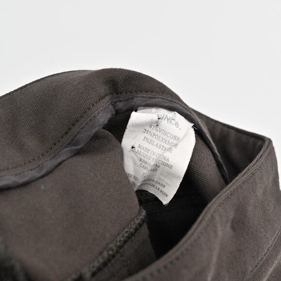 VINCE Pants Womens Size 6 Front Seam Ponte Solid Brown Skinny Leg Zip Pockets - Picture 9 of 13